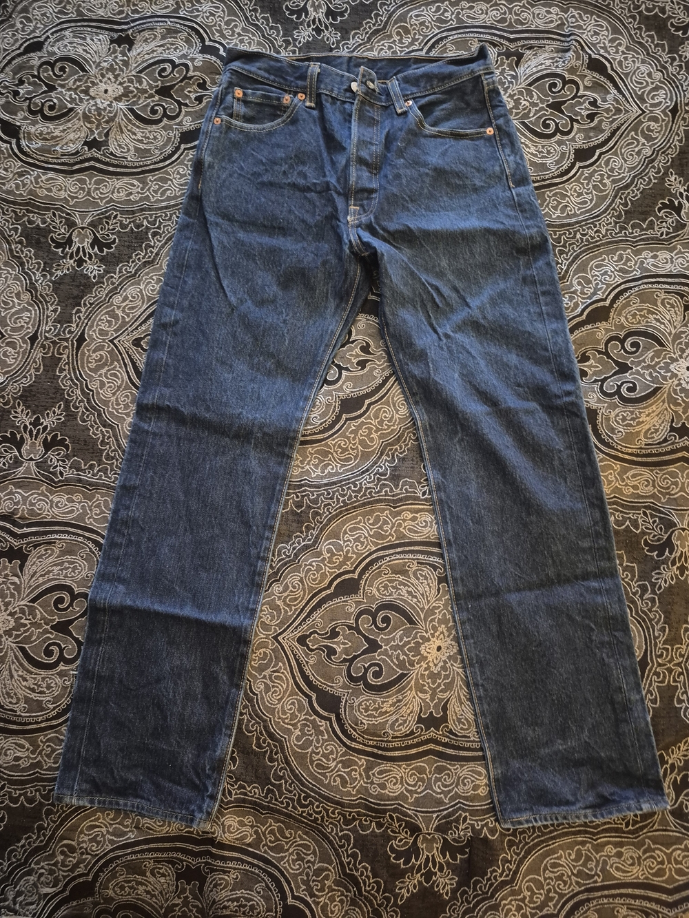 Levi's 501 Men's Straight Leg Jeans 30x32 Dark Wash Blue Denim Mexico